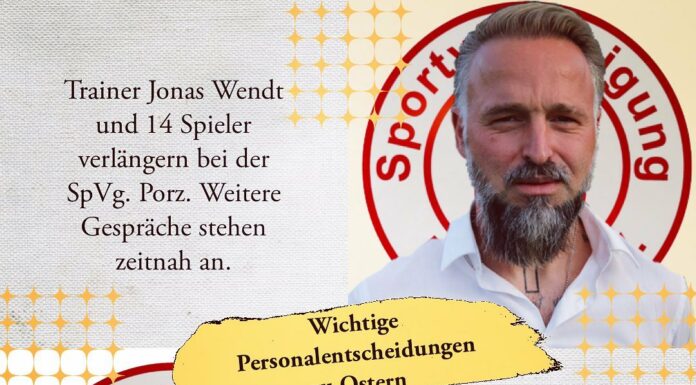 Jonas Wendt auch in der nächsten Saison bei der SpVg. Porz!