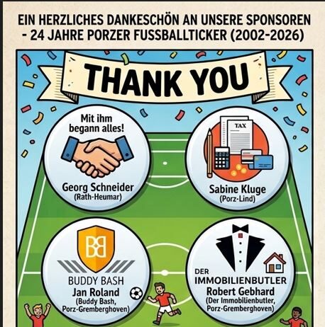 Ein großes Dankeschön an unsere Fussballticker-Sponsoren